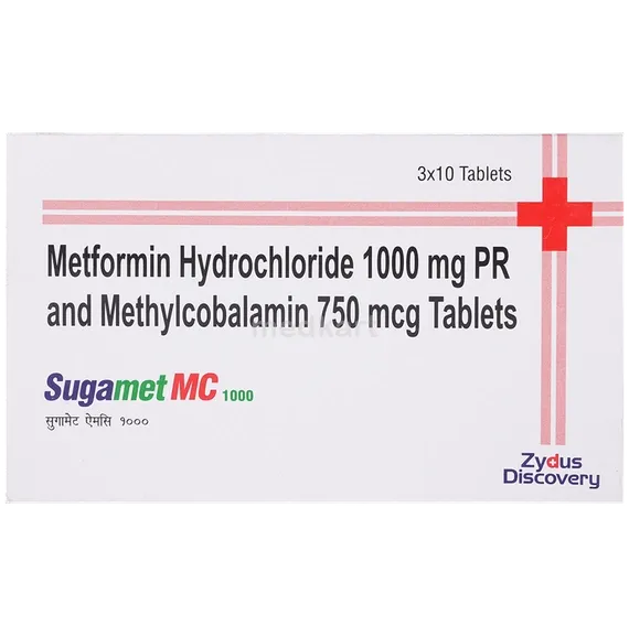 sugamet mc 1000mg tablet 10's
